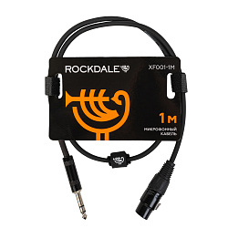 Микрофонный кабель ROCKDALE XF001-1M, XLR (МАМА) - 6,3 мм Stereo Jack(папа), 1 м, черный