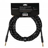 Инструментальный (гитарный) кабель ROCKDALE Wild E5, твид, 6,3 мм Mono Jack(папа) x 2, 5 м, черный – фото 2