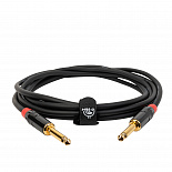Инструментальный кабель ROCKDALE IC070-3M, 6,3 мм Mono Jack(папа) х 2, 3 м, черный – фото 4
