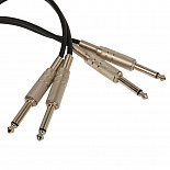 Компонентный кабель  ROCKDALE DC007-3M, 2 x 6,3 мм Mono Jack (папа) - 2 х 6,3 мм Mono Jack (папа), 1 м, Черный – фото 6