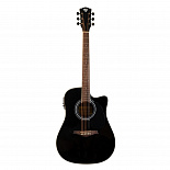 Электроакустическая гитара ROCKDALE Aurora D6 C BK E Gloss – фото 1