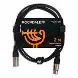 Микрофонный кабель ROCKDALE MC001-2M, XLR (папа) - XLR (папа), 2 м, черный – фото 1