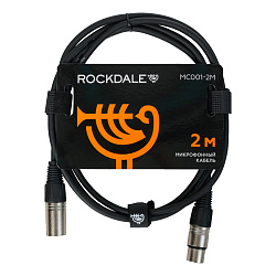 Микрофонный кабель ROCKDALE MC001-2M, XLR (папа) - XLR (папа), 2 м, черный